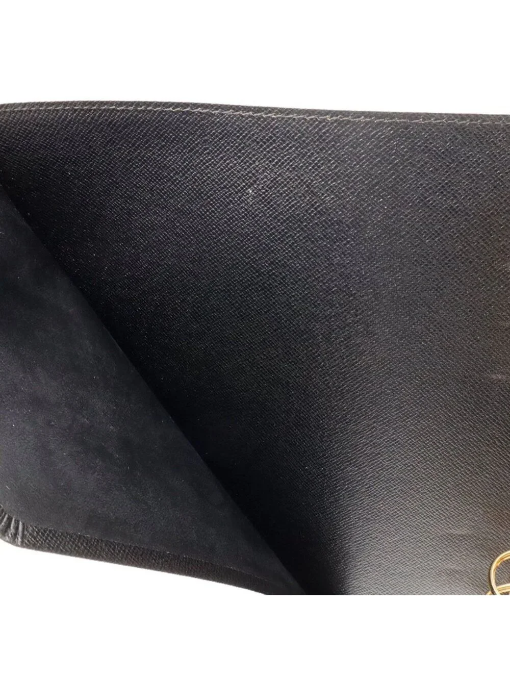 Louis Vuitton Epi Agenda GM Cover Planner Leather Noir Black Gold Ring